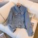 Women’s Vintage Denim Jacket – Classic Indigo & Black Single-Breasted Cardigan Coat (S-2XL)_mkmklike.com