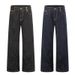 Men's Raw Denim Selvedge Straight Leg Jeans mid Waist Button Fly Casual Loose Fit Trousers for Spring Business Style_mkmklike.com
