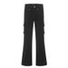 Nordmann American High Street Vibe Multi-Pocket Black Cargo Jeans For Men Slim Fit Flared Cleanfit Casual Pants_mkmklike.com