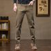 Pulse Straight-Leg Business Jeans Winter Trendy Leather Label Stretch Simple European And American Casual Pants Men's Autumn_mkmklike.com