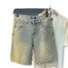 Men's Denim Shorts Summer Loose Straight Leg Ripped Jacquard Five Point Mid Length Pants_mkmklike.com