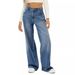 European and American foreign trade cat whiskers and maliu loose wide leg jeans for women_mkmklike.com