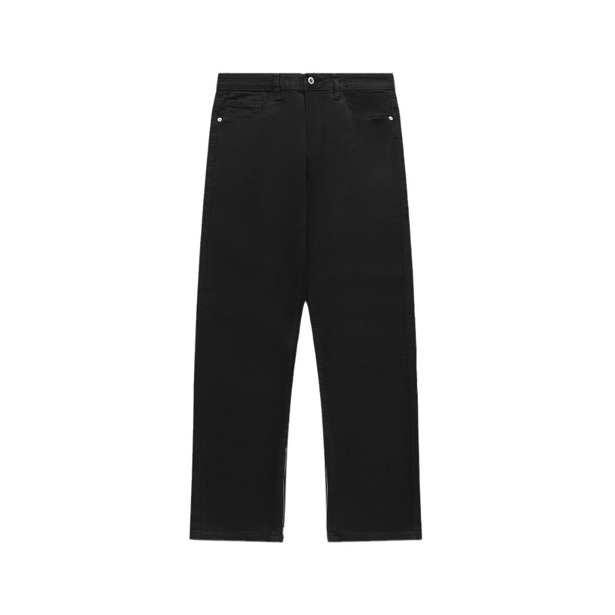 Men's Black Straight Leg Jeans – Retro Hip Hop Style With Slight Stretch (S-XL)Men's Clothing_mkmklike.com