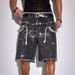 Men's European And American High Street Style Denim Shorts Rhinestone Embellished Retro Hip Hop Straight Leg Loose Double Waist Five Point_mkmklike.com