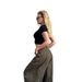 Vintage-Inspired Military Green High-Waisted Wide-Leg Jeans For Women & Men – Retro Streetwear With Distressed Wash & Relaxed Fit_mkmklike.com