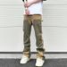 Men's Clothing New High Street Patchwork Splatter Flare Pants Cleanfit Casual Washed Stretch Cargo Denim Pants_mkmklike.com