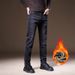 Pure 2025 Autumn Winter High-End Fleece-Lined Style Men's Casual Slim Fit Stretch Small Straight-Leg Light Business_mkmklike.com