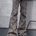 Men's Clothing American High Street Flared Jeans Men's Retro Old Wasteland Style Washed Pleated Loose Wide Leg Pants Trendy Trousers_mkmklike.com