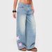 Women's Printed Casual Loose Slimming Mid Waist Leg Jeans Spring Fashion High Waist Skinny Jeans Style_mkmklike.com