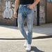 Men's Slim Fit Snow Wash Denim Jeans - Straight Leg Stretch Cotton Casual Pants For Streetwear_mkmklike.com