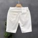 Patch Ripped Denim Trendy Brand Loose Straight Five Quarter Pants Men's Summer Thin White Casual Shorts_mkmklike.com