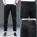 Black Men's 2025 New Style, 9% Non Fading Pure Cotton Elastic Korean Version Slim Fit And Cool Straight Leg Jeans_mkmklike.com