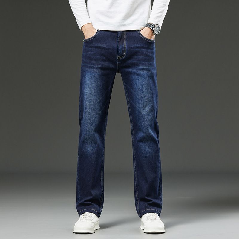 Large Size Men's Spring And Autumn New Jeans Men's American Slim-fit Straight Jeans Men's Fattened Plus Size Pants Men_mkmklike.com