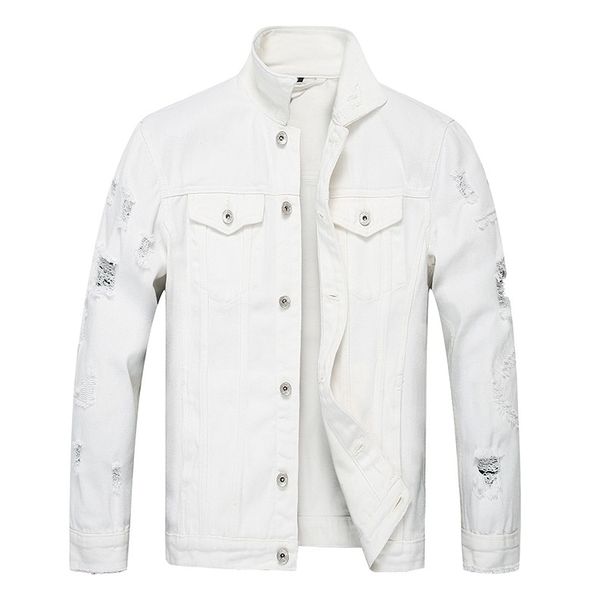 Loom European And American Style Slim Fit Punk Men's Ripped Denim Jacket_mkmklike.com