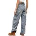 Women's Clothing Spring And Summer Washed Semi Elastic Loose Denim_mkmklike.com