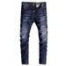 Men's Clothing Men's Retro Slim Fit Skinny Jeans Trendy Distressed Blue Washed High Street Ripped Fashion European American Style_mkmklike.com