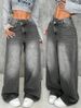 Women's High-Waisted Straight-Leg Jeans – Distressed Washed Denim Pants For Effortless Streetwear Style_mkmklike.com