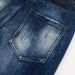 Men's Clothing High Street Fashion Jeans Old Dark Blue Washed And Worn Trendy Retro Elastic Skinny Pants_mkmklike.com