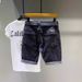 Men's Trendy Black Denim Shorts 2024 American Style Five Point Mid-Length Casual Stretch Summer Loose Fit Pants_mkmklike.com