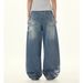 American High Street Retro Washed Boys And Girls Wide-leg Trousers Loose Straight Jeans Trendy_mkmklike.com