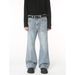Men's Clothing Simple White Light Blue Flared Denim Pants Trend_mkmklike.com