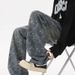 Men's Jacquard Jeans High Street Vibe Washed Straight Casual Pants Loose Handsome Flared Autumn Trend Brand_mkmklike.com