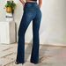 European And American Size Buttoned Denim Bell-bottom Pants TK OZON Women's Flared Jeans_mkmklike.com