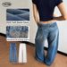 Men's Clothing Retro Parisian Button Design Jeans Bamboo Texture Unisex Stylish Cool Pants_mkmklike.com