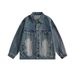 Distressed Washed Vintage Denim Jacket For Men – Relaxed Fit High Street Casual Oversized Coat With Multiple Pockets_mkmklike.com