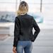 women's leather jacket women's slim-fit jacket thin section spring and autumn coat ladies motorcycle suit large size stand-up collar leather jacket_mkmklike.com