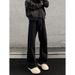 American Retro Black Flared Pants For Men, Autumn High Street Cleanfit Loose Wide-leg Straight Slimming Jeans_mkmklike.com