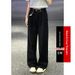 Adjustable High-Waisted Jeans For Petite Women, Autumn Wide-Leg Straight Loose Slimming Draped Long Pants Trendy_mkmklike.com