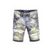 Men's Clothing Summer Personality Hole Denim Shorts Fashion Trend Handsome Casual Shorts Light Blue Ripped Pants_mkmklike.com