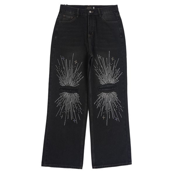 Men's High Street Vintage Washed Cargo Pants - Loose Fit Straight Leg Denim Trousers With Multiple Pockets_mkmklike.com
