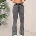 Women's Clothing Low-Rise Flared Jeans - Slim Fit Bootcut Denim Pants In Grey (S-XXL, Stretch Comfort)_mkmklike.com