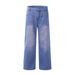 Washed And Distressed Workwear Jeans For Men, American Street Style, Loose Wide-Leg Pants, Straight-Leg Trousers_mkmklike.com