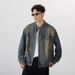 Men's Clothing Washed Retro Nostalgic Blue Denim Jacket Trendy Loose Heavy Duty Handsome Zipper Jacket Top_mkmklike.com