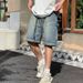Men's Clothing Workwear Denim Shorts Versatile Washed Frosted Retro Trend Fashion Straight Pants_mkmklike.com