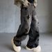 Men’s Distressed Black Jeans – Loose Fit Straight Leg With Faux Rips For Urban Street Style_mkmklike.com