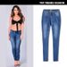 Women's Low-Rise Skinny Jeans – Stretch Denim Pencil Pants With Whiskering & Distressed Details (Blue, XS-2XL)_mkmklike.com