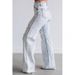 "Women's Distressed High-Waisted Flared Jeans – Vintage Washed Stretch Denim, Wide-Leg Loose Fit With Ripped Details, Comfortable Trousers"_mkmklike.com