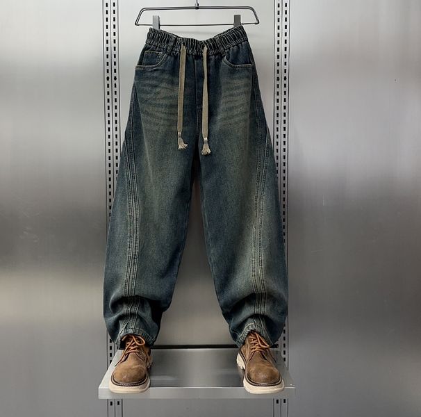 Loose Men's Wide Leg Jeans Casual Faionable American Sle Straight Cut Vintage Knife Pants Autumn New Arrival_mkmklike.com