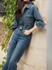 K Women's Retro Blue Denim Shirt_mkmklike.com
