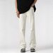 Nordmann Cleanfit White Flared Jeans For Men Summer Slim Straight Pants American Style High Street Trendy Brand_mkmklike.com