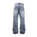 Men's Clothing Men's Vintage Washed Denim Jeans - Straight To Slightly Flared Fit, Cleanfit Aesthetic, Streetwear Vibe, Comfortable Cotton Fabric_mkmklike.com