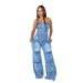 Women's Clothing Casual Fashion Tube Top Women's Slim Denim Jumpsuit Overalls_mkmklike.com