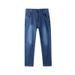 Summer Trendy Premium Denim Jeans For Men Stretch Slim Fit Tapered Leg Pants Midweight Skinny Cropped Mid Waist Polyester_mkmklike.com