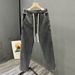 Men's Style Elasticated Jeans Summer Thin Loose Straight Leg Cropped Wide Leg Casual High Street Retro_mkmklike.com