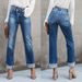 K New Urban Casual Women's Straight Leg Denim Pants_mkmklike.com