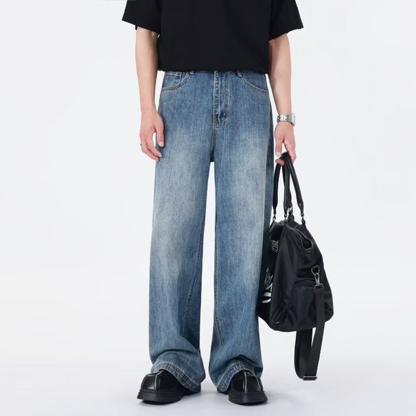 Men's Clothing Distressed Washed Straight-Leg Jeans For Men & Women, Vintage Denim With Slight Stretch, Relaxed Fit For Casual & Streetwear (S-3XL)_mkmklike.com